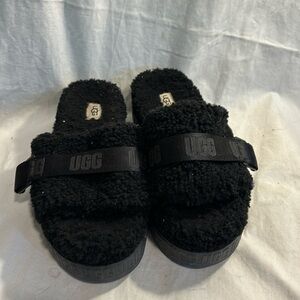 Gold Label UGG Soft Fluffita Yeah Platform Sheepskin Slipper Slide Sandals SZ 9